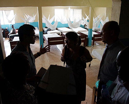The Partners In Health advance Ebola response team visits the Martha Tubman Memorial Hospital in Zwedru, Liberia.