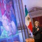 “The research interests that spark connections between Harvard and Mexico are extraordinarily varied — from archaeology to the arts, from education to public health, to economics, politics, [and] public policy,” said Harvard President Drew Faust (photo 1), who later answered questions at the Your Harvard event in Mexico City's Colegio de San Ildefonso. Jorge Dominguez (from left, photo 2) led a panel discussion with Mary Schneider Enriquez, Alejandro Ramírez Magaña, Laura Alfaro, and Julio Frenk before a packed audience (photo 3) also during Tuesday's event.