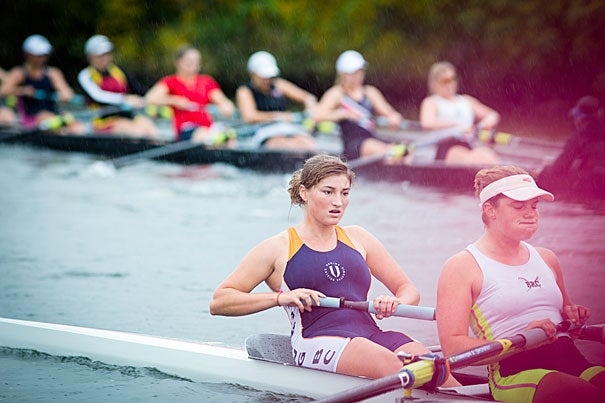 Canadian freshman Sofia Donnecke trained with her team for 2014 Head of the Charles.