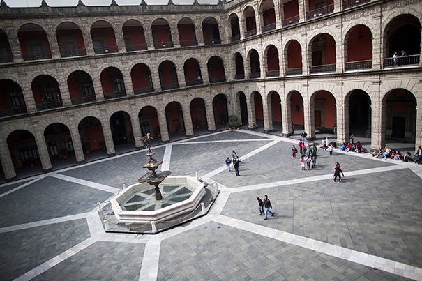 The courtyard at the Palacio Nacional. Stephanie Mitchell/Harvard Staff Photographer