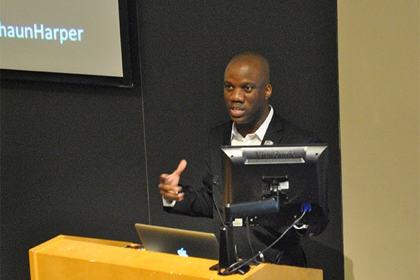 Shaun Harper, executive director of the Center for the Study of Race and Equity in Education at the University of Pennsylvania, addressed “Fostering an Inclusive Campus Environment: From Magical Thinking to Strategy and Intentionality” as the inaugural presenter for the Harvard College Visiting Scholar Program earlier this month.