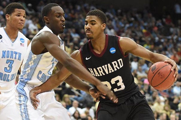Harvard's Wesley Saunders contributed 26 points and five assists in Thursday night's game against North Carolina. The Tar Heels won, 67-65.