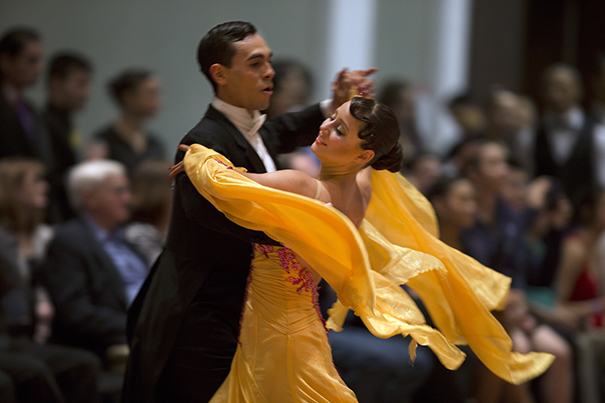 Daniel Montana of the Massachusetts Institute of Technology dances with Harvard’s Leila Hofer during the 24th annual Harvard Invitational Competition.
