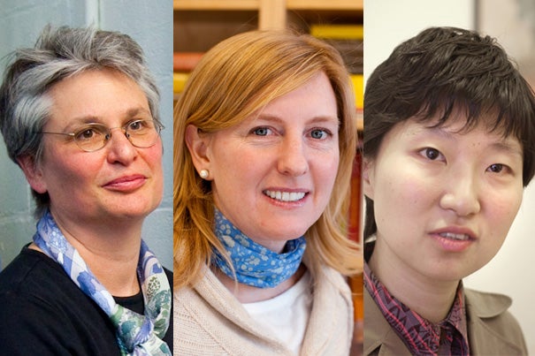 Catherine Dulac (from left), Hopi Hoekstra, and Xiaowei Zhuang have received National Academy of Sciences awards.