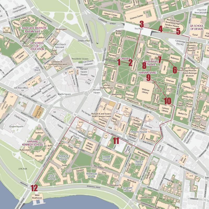 harvard walking tour map