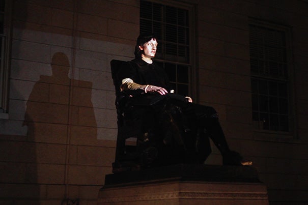 "John Harvard Projection" will animate the John Harvard Statue with the voices, gestures and images of Harvard students.