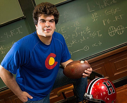 “Basically, I thought I had to decide between playing football and getting the degree I wanted. But here, I was able to do both," said Michael Mancinelli '15, an electrical engineering concentrator with a secondary in astrophysics. 