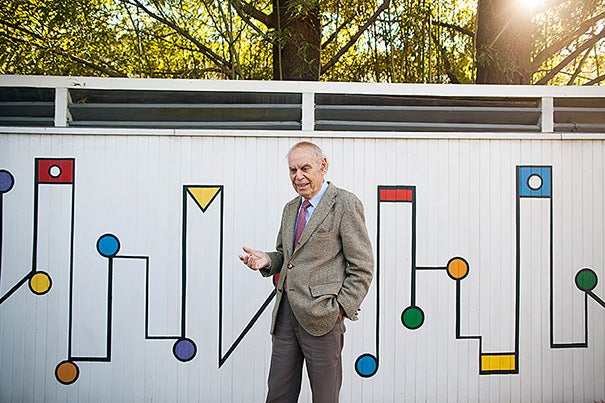 Mallinckrodt Professor of Physics and Professor of the History of Science, Emeritus Gerald Holton is pictured in his Cambridge home. He first arrived at Harvard in 1943. Stephanie Mitchell/Harvard Staff Photographer