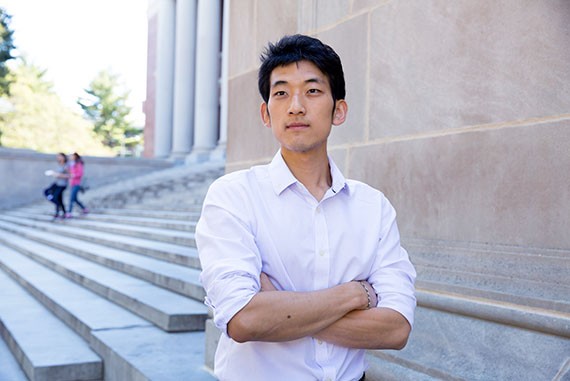 Jisung Park, a PhD candidate in economics in the Graduate School of Arts and Sciences, gathered cross-sectional data on wealth, occupation, and climate for 52 developing countries, some 700,000 households. The goal was to map the experiences of people who oftentimes contribute least to climate change and yet will be those who suffer the greatest damage from it. He co-authored the paper with Evan Sandhoefner. Rose Lincoln/Harvard Staff Photographer