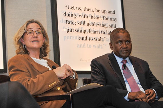 Dangote was introduced by Caroline Elkins, Oppenheimer Faculty Director of the Center, professor of history and of African and African-American Studies. 