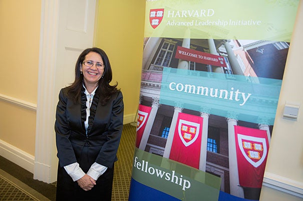 At the conclusion of their Advanced Leadership Initiative fellowship, fellows such as Nouzha Chekrouni described their plans aimed at solving societal problems.
