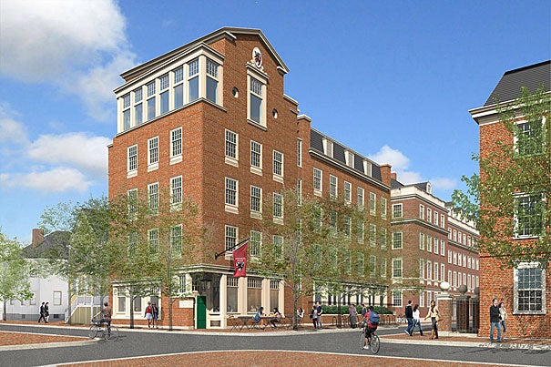 Plans for “Winthrop East,” a five-story addition to Gore Hall, were revised to reflect a more traditional look after the community's response to the contemporary design originally proposed.