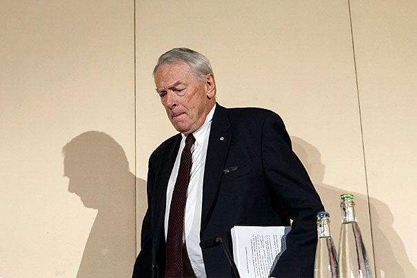 Former World Anti-Doping Agency President Richard W. Pound (pictured), co-author of a report on the use of performance-enhancing drugs, said the current doping in Russia was “the tip of the iceberg." Pound presented the findings at a press conference in Geneva, Switzerland, on Monday.