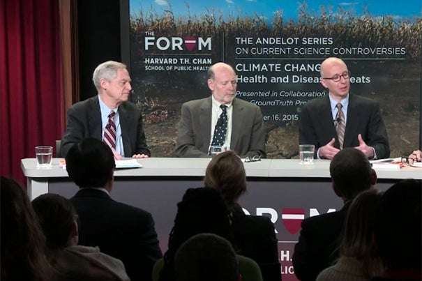 Panelists in a Harvard Chan School forum examined how the Paris climate agreement might affect human health. 