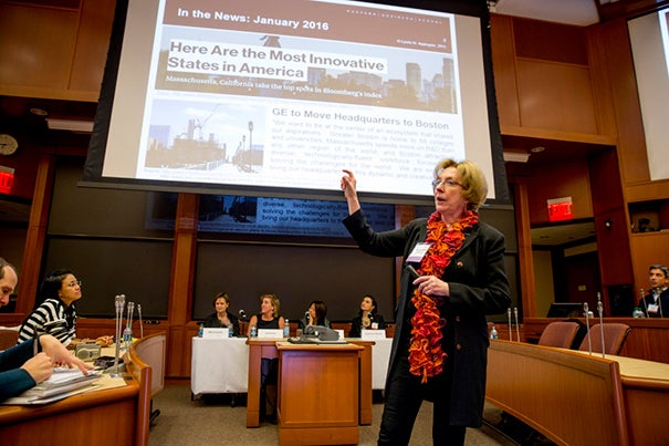 Harvard Business School's Lynda M. Applegate moderated “She Got Game,” a panel discussion about the challenges that women face in starting and growing large-scale businesses, and how they are learning to overcome them.