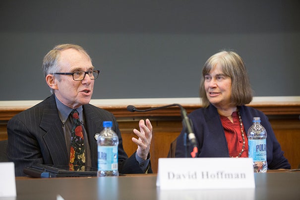 David Hoffman and Jacqueline Olds joined a panel of experts at the Law School on “Negotiating Love: Interpersonal Negotiation and Romantic Relationships," offering such advice as have a joint bank account, don't start using negotiation skills too early in a relationship, and never make assumptions.

