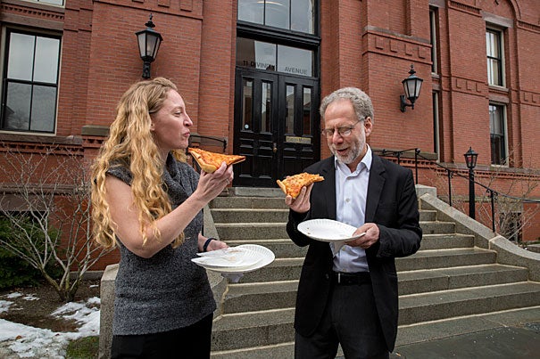 In a study on chewing, Katherine Zink (left), a lecturer working in the lab of Daniel Lieberman, the Edwin M. Lerner II Professor of Biological Sciences, found that our ancestors between 2 and 3 million years ago started to spend far less time and effort chewing by adding meat to their diets and using stone tools to process food.