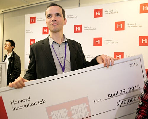 Tim Sanchez was among the grand prize winners at the 2015 Deans' Challenge. This year's winners will be announced at the conclusion of Demo Day on May 4.