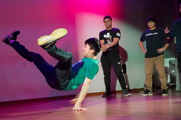 Harvard students like The Harvard Breakers  enthralled the audience  with fluid movements at the Ed Portal's Cultural Connections night. 