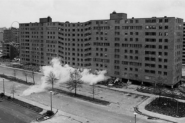 St. Louis' notorious Pruitt-Igoe housing project was demolished less than two decades after it was built. This week, the GSD hosts urban planners and others from St. Louis to discuss how such design failures marginalized African-Americans.