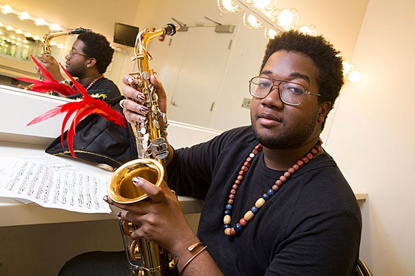 Joshuah Campbell '16 has performed with the Krokodiloes, the Hasty Pudding Theatricals, and other student groups during his time at Harvard. "I’m always honored when someone says they want to work with me or sing with me," he says. "I’m blessed to share my gifts and I also, in turn, want to see the work they are doing.” 