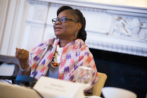 Rosine Coulibaly, Burkina Faso’s minister of economy, finance, and development, attended a workshop sponsored by the Ministerial Leadership in Health Program. Coulibaly said she found the discussion "very useful."