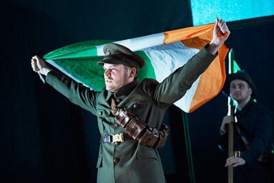 Lloyd Cooney (from left) and Liam Heslin in the Abbey Theatre’s production of "The Plough and the Stars” by Sean O’Casey. 