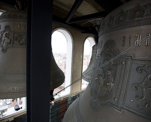 Dozens of bells across Cambridge, including the 17 bells in the Lowell House tower, will ring out in celebration on Commencement day. 