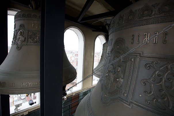 Dozens of bells across Cambridge, including the 17 bells in the Lowell House tower, will ring out in celebration on Commencement day. 