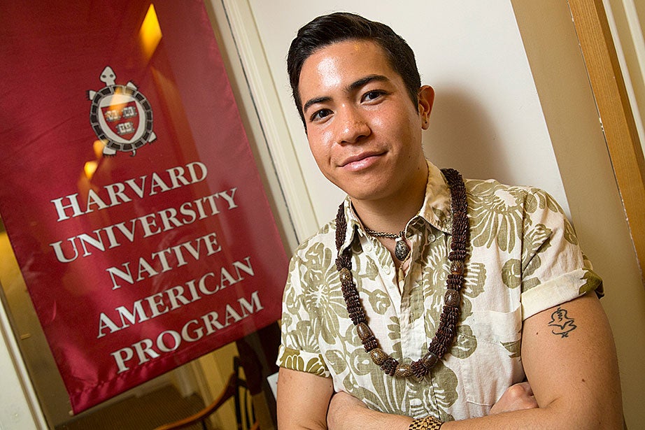 “One of my most special memories as a Native student is the celebration of Indigenous Peoples’ Day,” says Ikaika Ramones ’16 (Native Hawaiian). “When Harvard celebrates Columbus Day, we celebrate the survival and resistance of our ancestors. As an ultra-minority on campus with little known about us, it meant a lot to hear our songs and poetry echo in Harvard Yard, see our dances where the Indian College once stood, and have a part of where we come from breathe and come to life. Seeing members of the Harvard community join hands in a final dance of commemoration was one of the most unexpected and powerful moments in my time here.”
