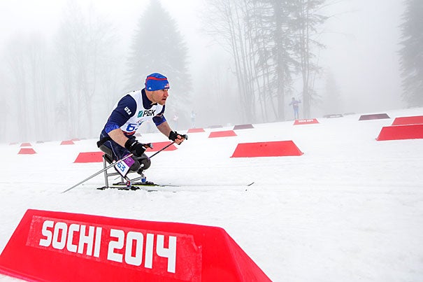 Dan Cnossen, M.C./M.P.A. '16, competed in the 2014 Sochi Paralympics as a sit skier. He plans to train for the 2018 Paralympics in Pyeongchang, South Korea. Photo by Joe Kusumoto