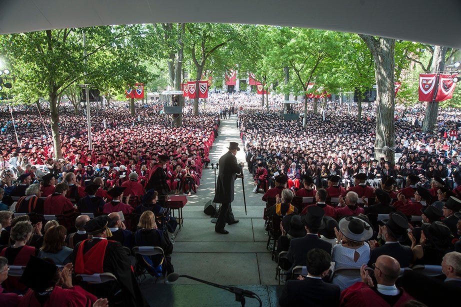 The sheriff of Middlesex County brings Commencement to order. Jon Chase/Harvard Staff Photographer