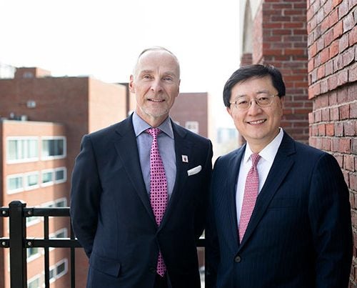 Martin J. “Marty” Grasso Jr. ’78 (left) is the incoming president of the Harvard Alumni Association, taking over the role held by Paul L. Choi ’86, J.D. ’89.