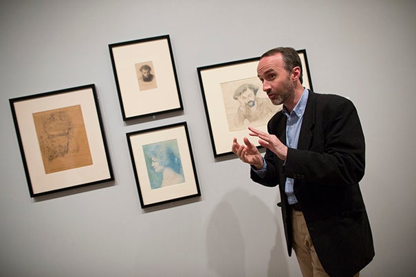 Curator Edouard Kopp helped put together a new exhibition from Harvard Art Museums' collection of symbolist drawings.