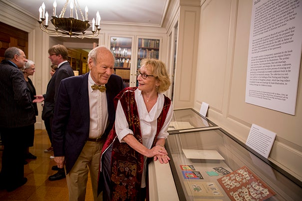 Laurent de Brunhoff, whose father, Jean, invented the Babar children's books, and his wife, Phyllis Rose, a 1964 graduate of Radcliffe, have donated the original Jean de Brunhoff work to Houghton Library.