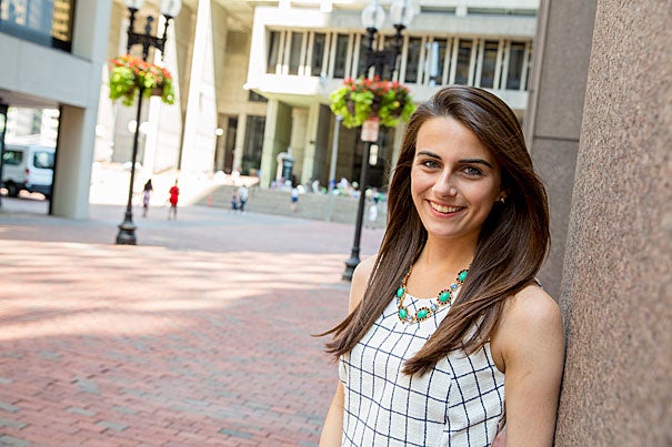 Jackie Lender '16 is the first recipient of the Harvard Presidential City of Boston Fellowship, which supports public service opportunities. 
