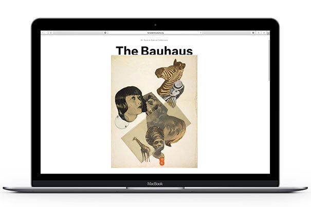 The landing page of The Bauhaus Special Collection, a new online resource launched by the Harvard Art Museums.