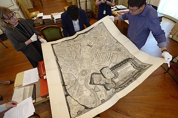 Giovanni Battista Piranesi’s “Campus Marius antiquae Urbis” features extraordinary cartography of ancient Rome.