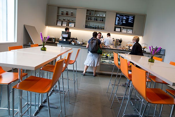 Jenny's Coffee inside the Harvard Art Museums is sleek, super-clean, and has that big-city museum feel. Rose Lincoln/Harvard Staff Photographer