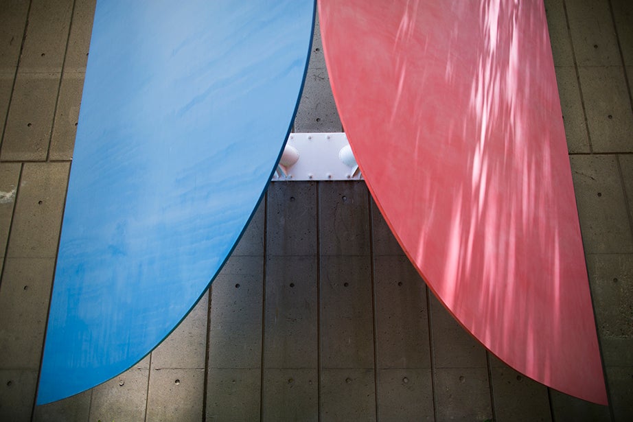 Red, Blue by Ellsworth Kelly is at Peabody Terrace.