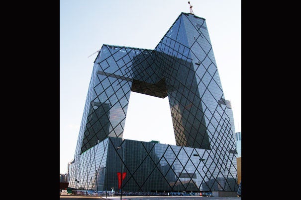 Rem Koolhaas and Ole Scheeren of OMA were the architects in charge for China's Central TV Headquarters, while Cecil Balmond at Arup provided the complex engineering design. Credit: poeloq https://www.flickr.com/people/poeloq/ Creative Commons (please add link