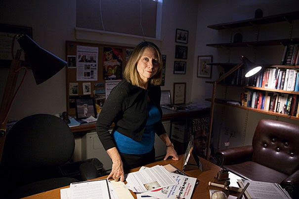 Jill Abramson, former executive editor of The New York Times, returned to Harvard in the fall as a visiting lecturer in the Department of English. She is pictured in the Barker Center at Harvard University. Stephanie Mitchell/Harvard Staff Photographer