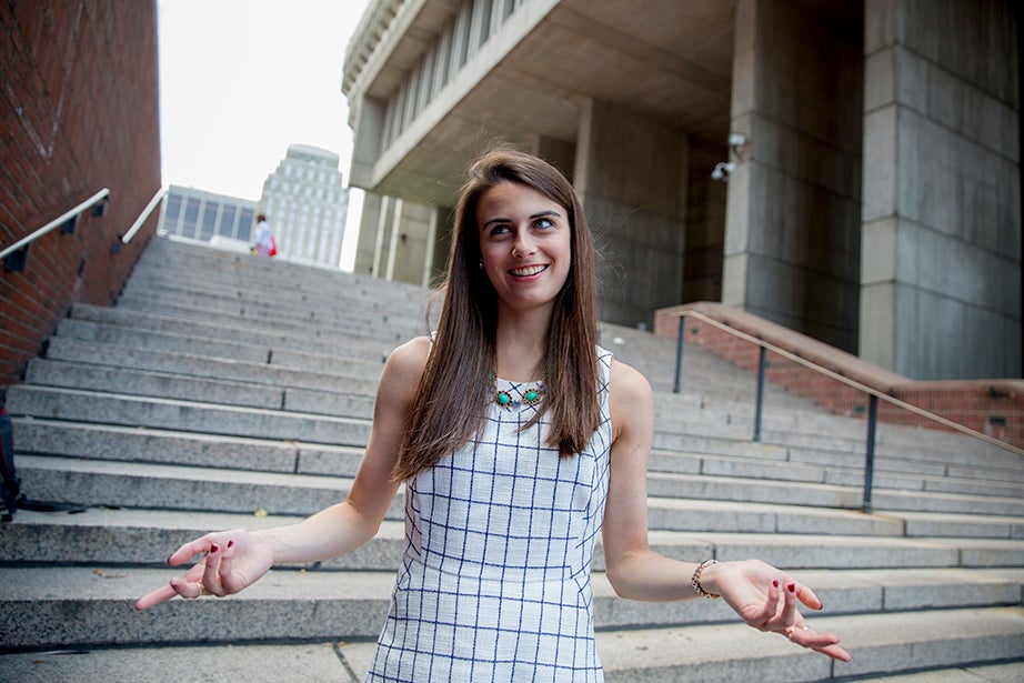 Jackie Lender '16 is the first recipient of a new Harvard Presidential City of Boston Fellowship, which places a recent Harvard College graduate at Boston City Hall to work with Mayor Martin J. Walsh and his team for one year.