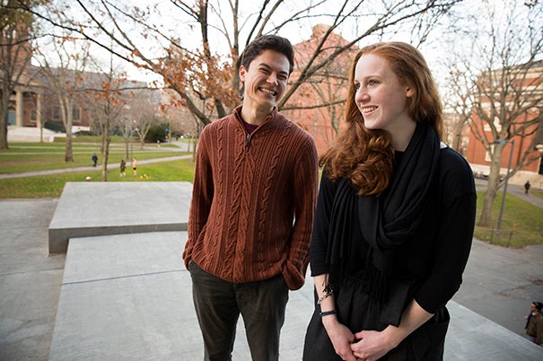 Reylon Yount '17 (left) and Maille Radford '17 have been awarded Marshall Scholarships, which will support their studies in the United Kingdom for the next two years. Both will pursue two one-year graduate programs in the arts.