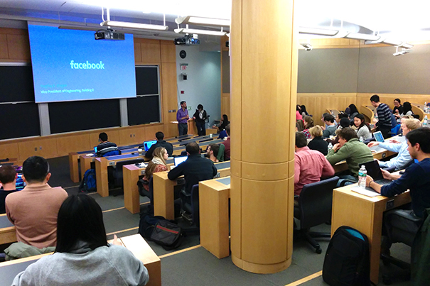 Facebook Vice President of Engineering Regina Dugan speaks during a visit to Harvard’s Office of Technology Development on Nov. 7. Harvard is among 17 academic institutions that have signed on to Facebook’s Sponsored Academic Research Agreement.