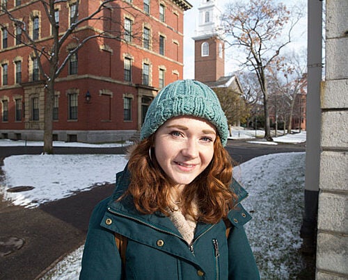 The paths of Harvard Yard are as familiar to Hana Connelly '17 as any street in her hometown of Cambridge, but she found that walking through the gates as a visitor and as a student are very different experiences.