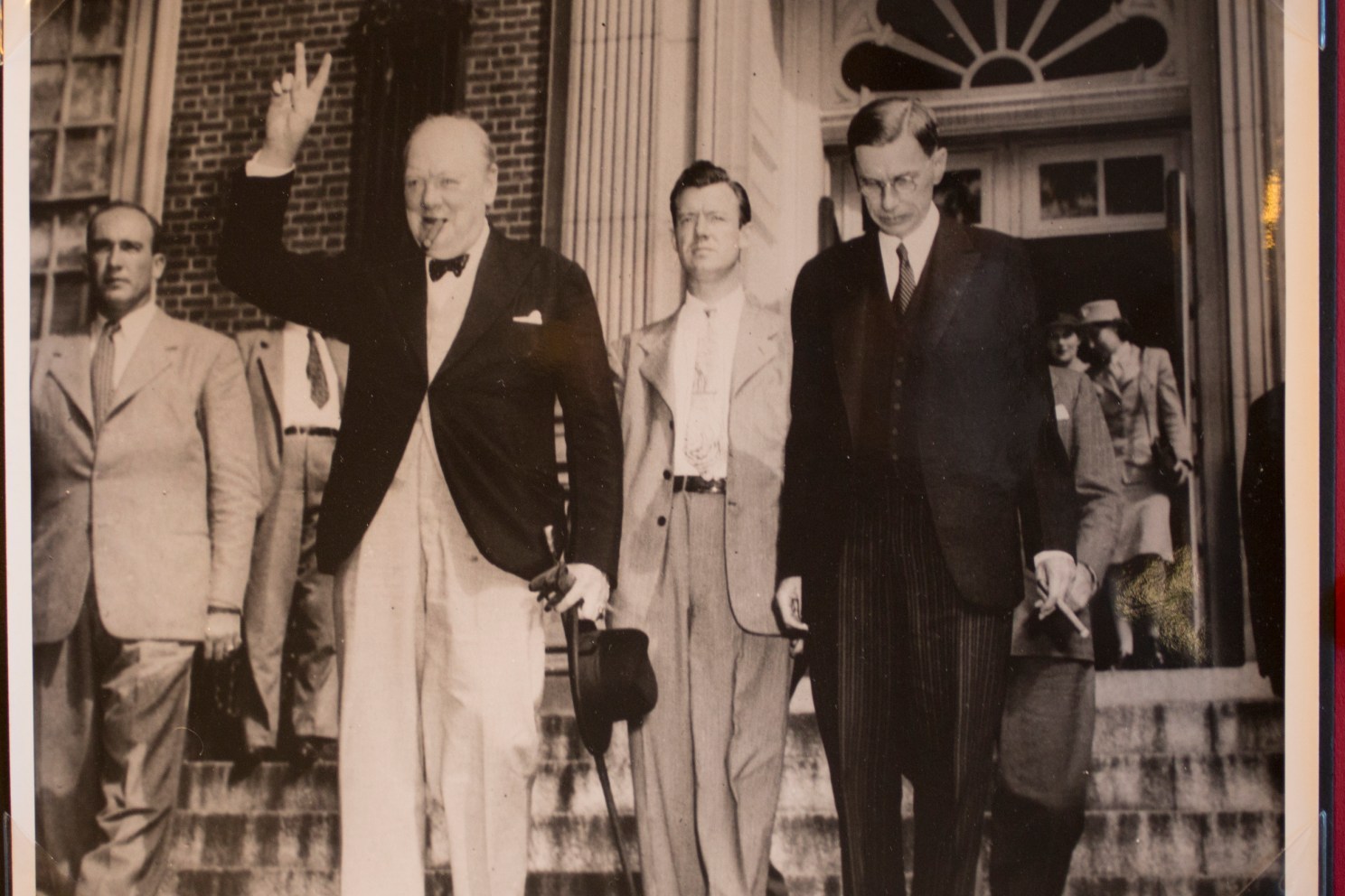 British Prime Minister Winston Churchill and others at Harvard