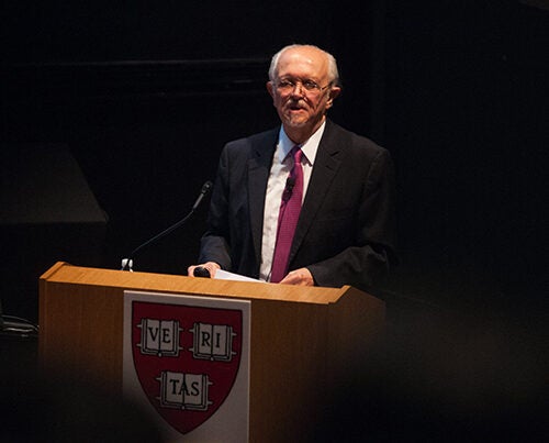Nobel laureate Mario Molina told his Harvard audience that the U.S. appears closer to taking the “business as usual” path of increasing carbon dioxide emissions rather than making the cuts needed to avoid dangerous global temperature increases. 
