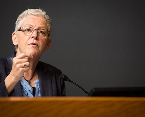 Former EPA Administrator Gina McCarthy delivered the keynote address at the Climate Week symposium "Human Health in a Changing Climate," in which she joined a growing chorus of academics, scientists, and public servants urging scientists to raise their voices on climate change.