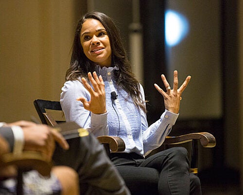 In a visit to Harvard, Misty Copeland shared her experience as the first African-American ballerina at the American Ballet Theatre, and talked about her book on positive body image and self-care.